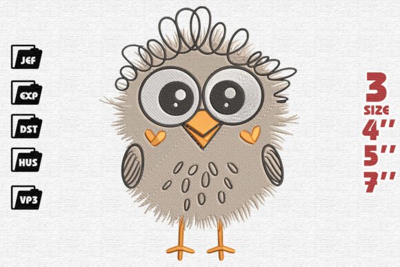 Funny Loopy Bird with Cute Eyes Embroidery Design Review
